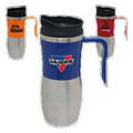 12 Oz. Stainless Steel Travel Mug w/ Plastic Handle